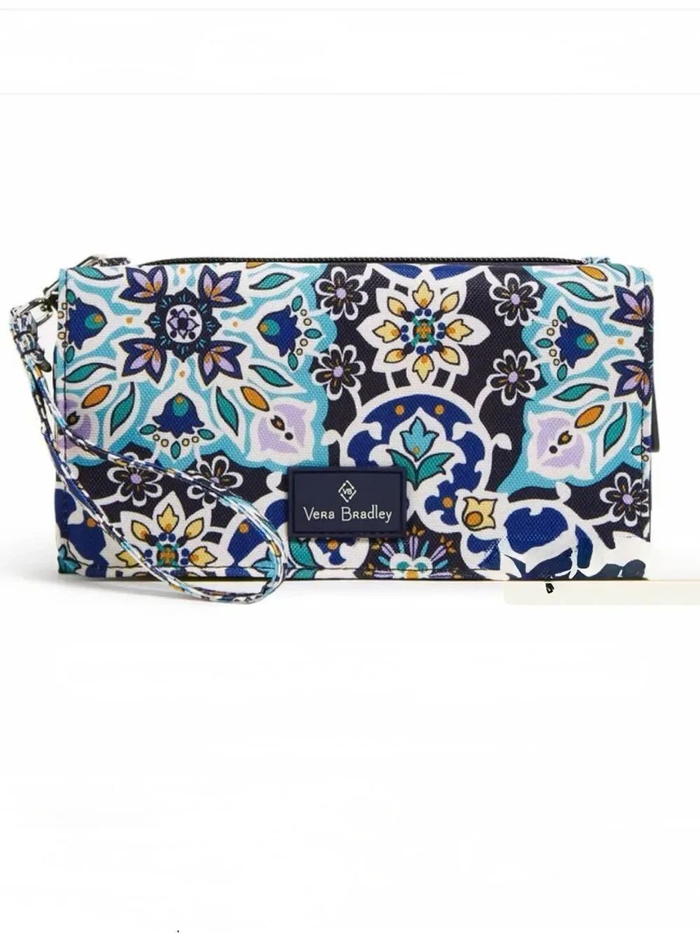 Vera Bradley Lighten Up RFID Wallet Crossbody in Lisbon Medallion Cool NWT